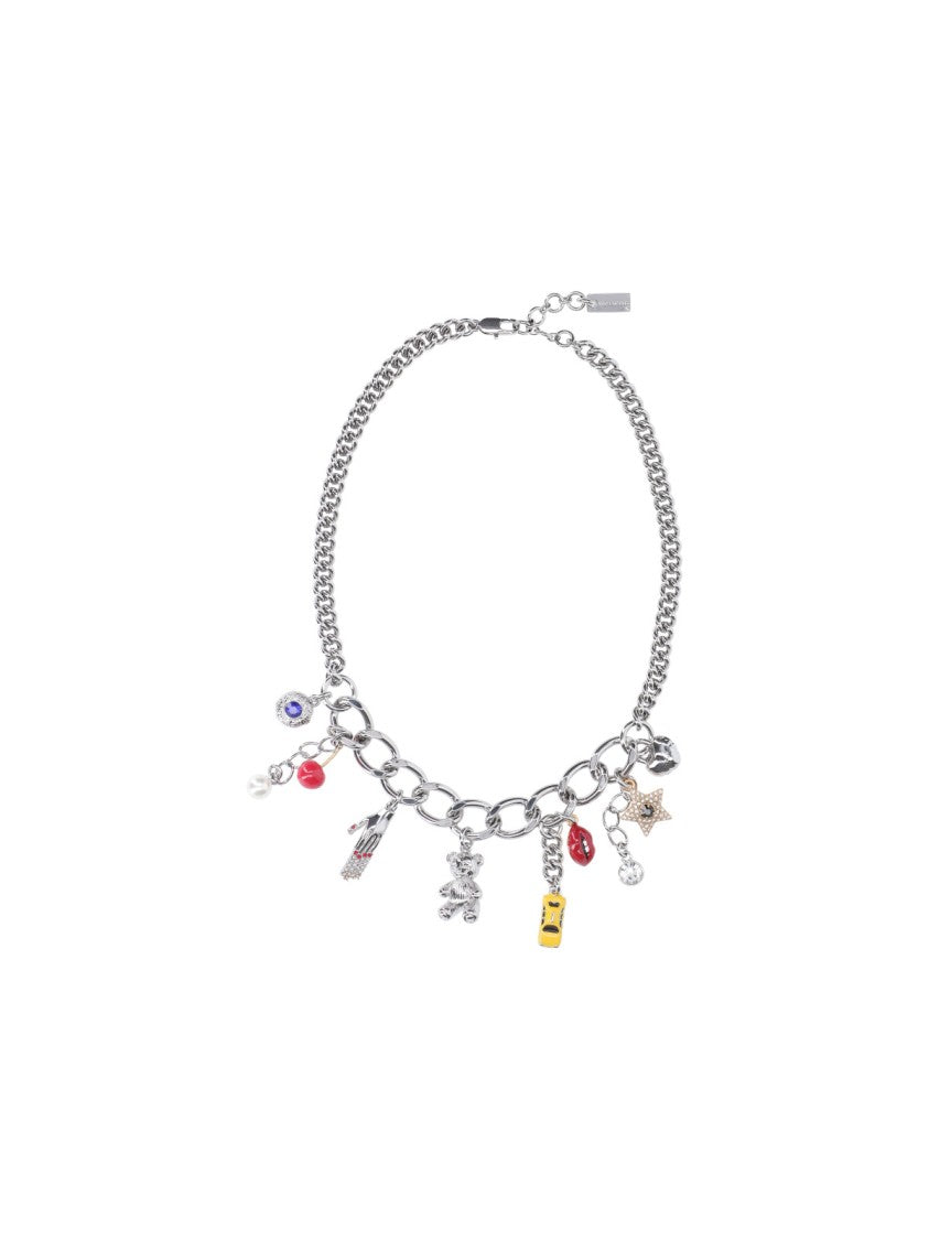 Marc Jacobs Silver Trinket Charm Brass Necklace