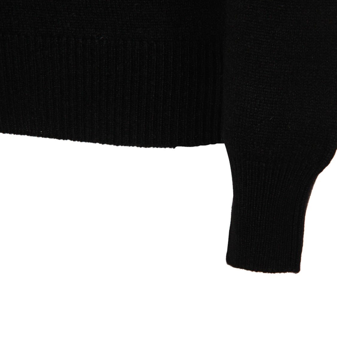 Malo Black Ribbed Crewneck Cashmere Sweater