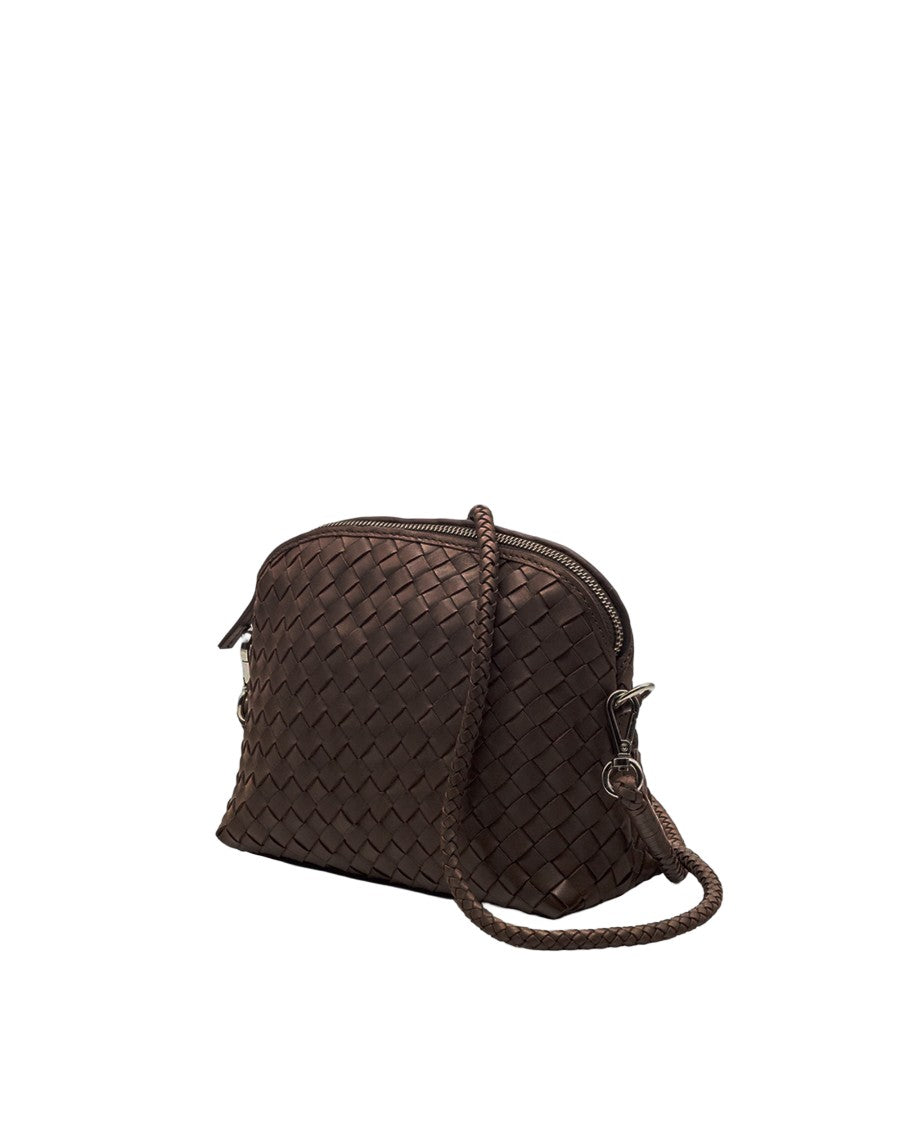 Dragon Diffusion Chunky Fellini Dark Brown Woven Calfskin Leather Clutch