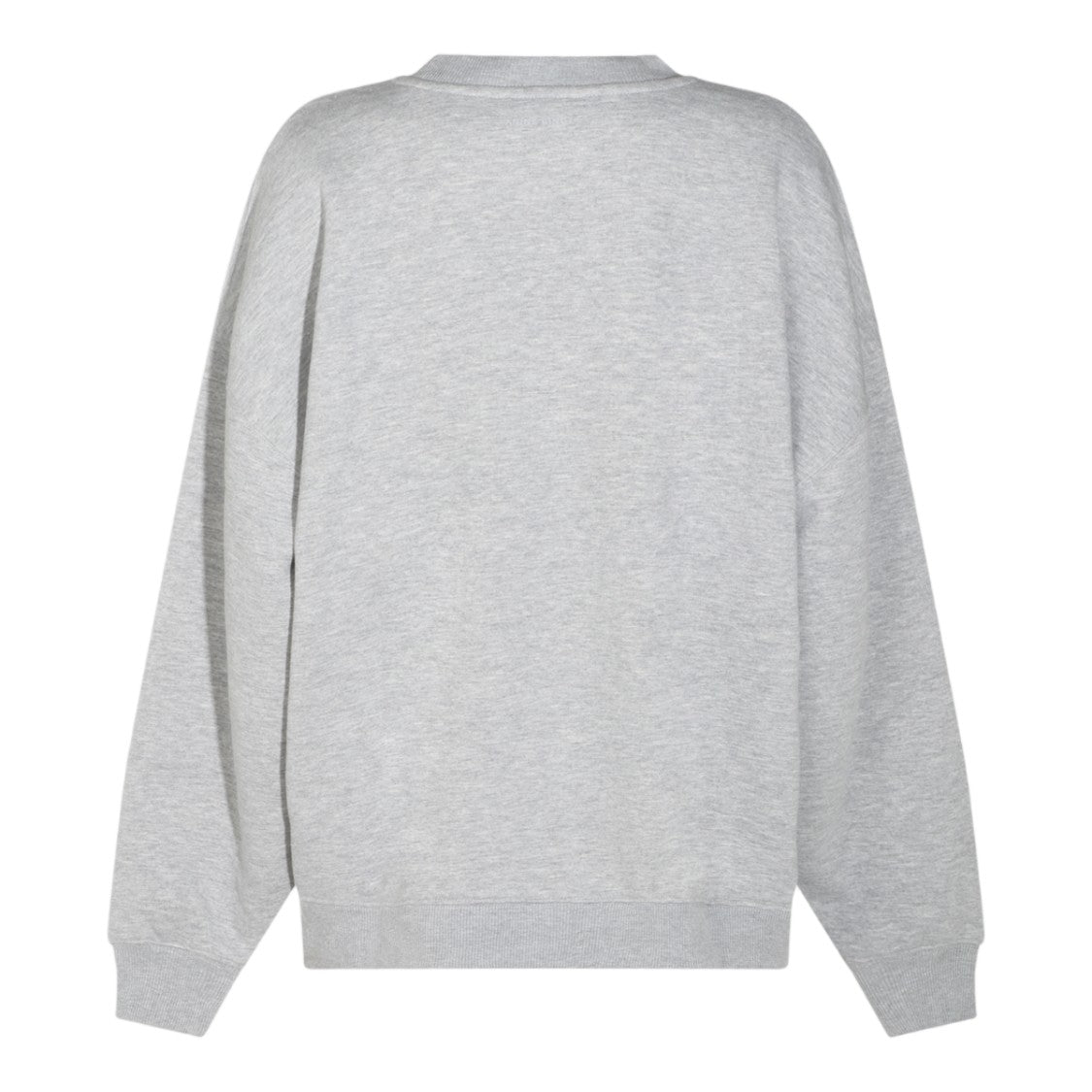 Anine Bing Heather Grey Graphic Print Sweater With Vintage Emblem