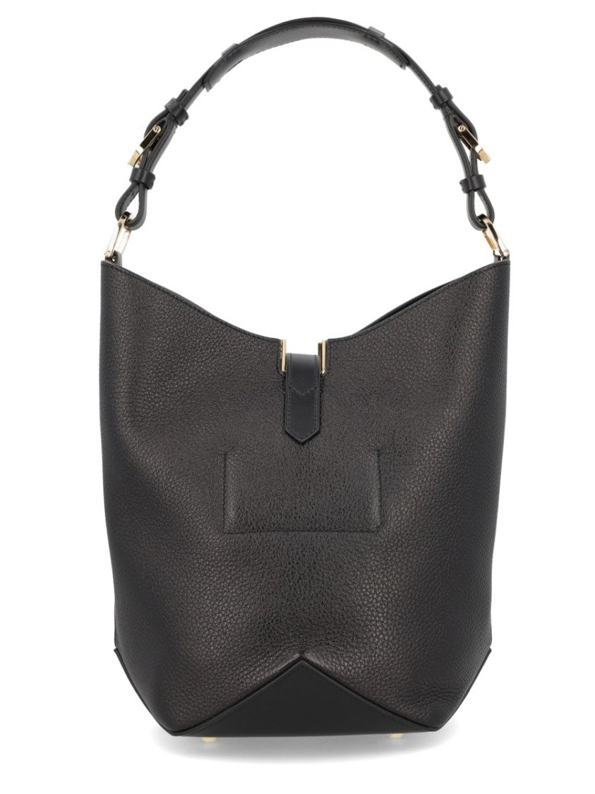 Lanvin Catch Textured Calf Leather Bucket Bag