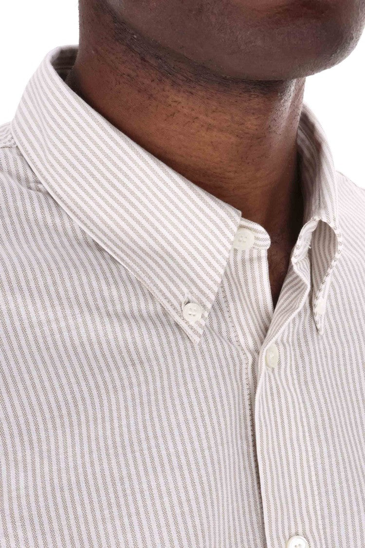 A.P.C. Standard Fit Cotton Piquet Striped Shirt