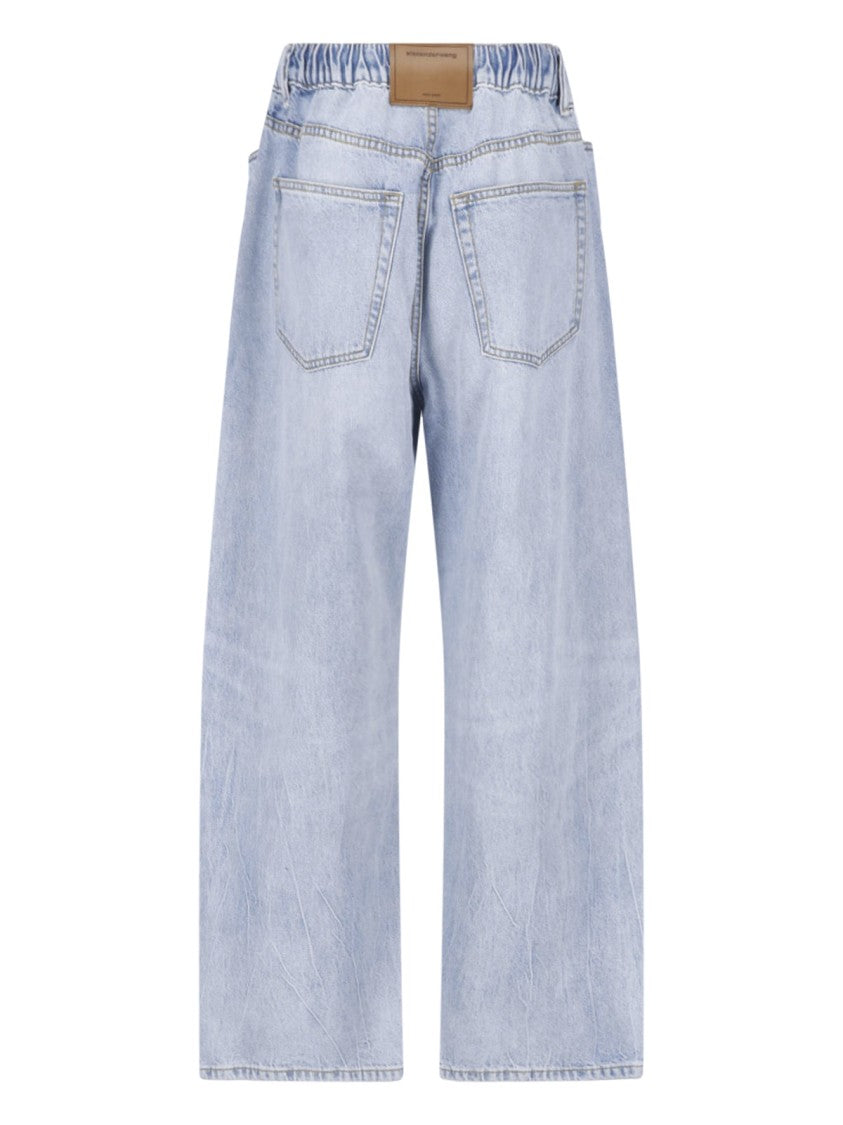 Alexander Wang High-Waisted Light Blue Denim Balloon Joggers