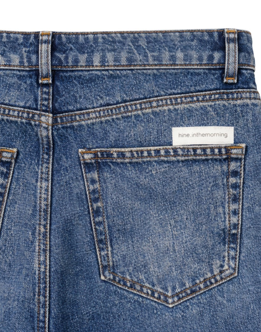 Nine In The Morning Franca Trumpet Pants With Vintage-Inspired Wash And Five-Pocket Design