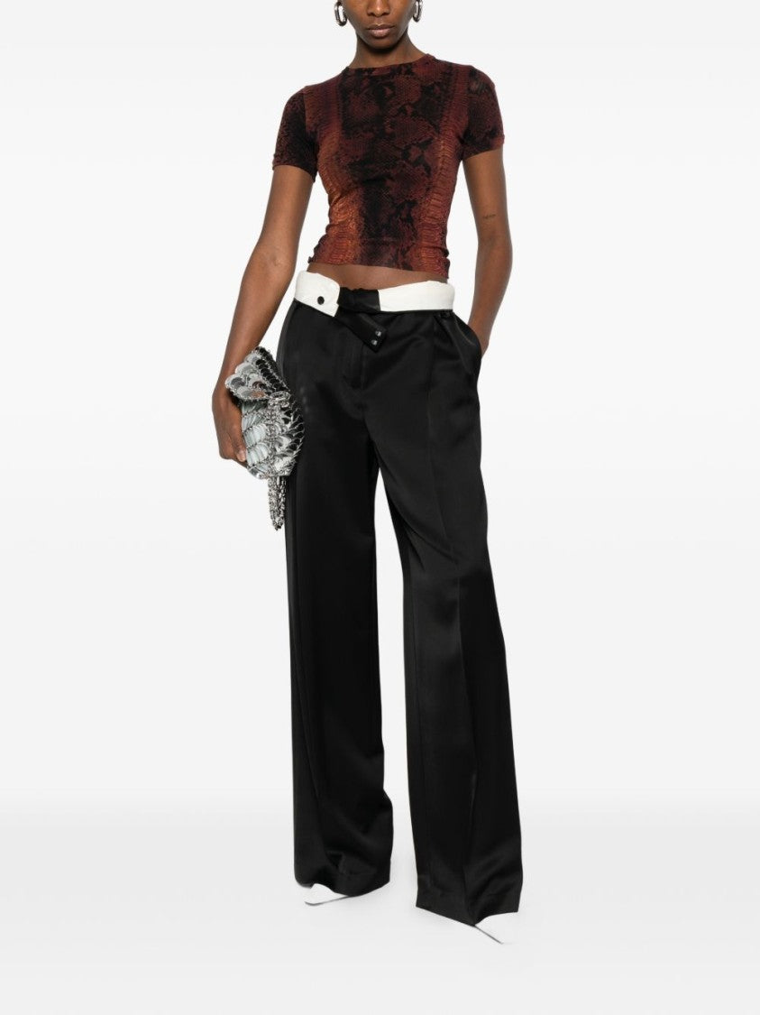 Jean Paul Gaultier Fitted Snake Print Top In Silk And Nylon Blend