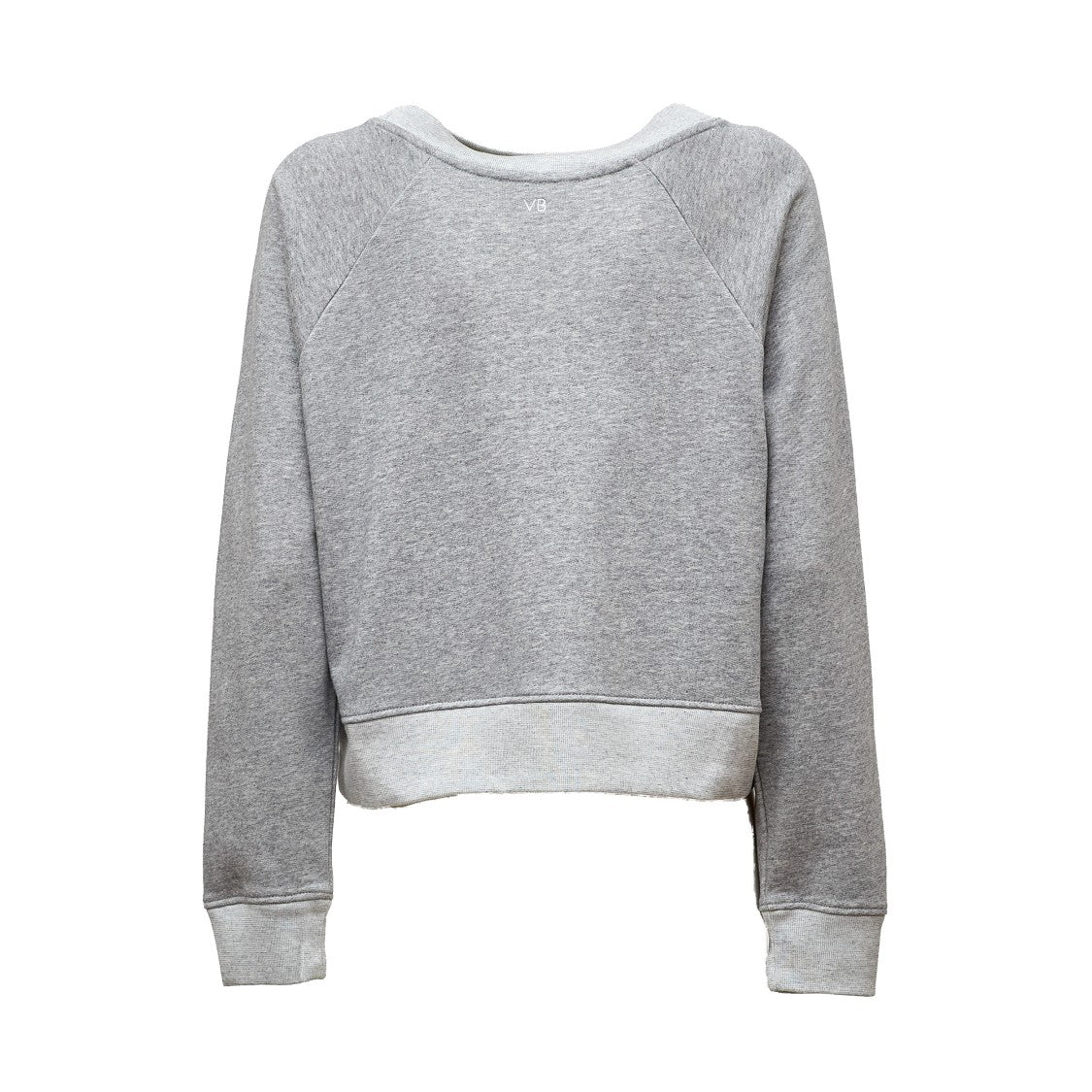 Victoria Beckham Heathered Grey Slogan Printed Sweatshirt