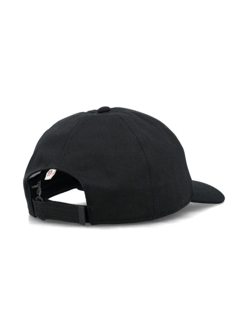 Moncler Grenoble Curved Brim Black Cotton Baseball Cap