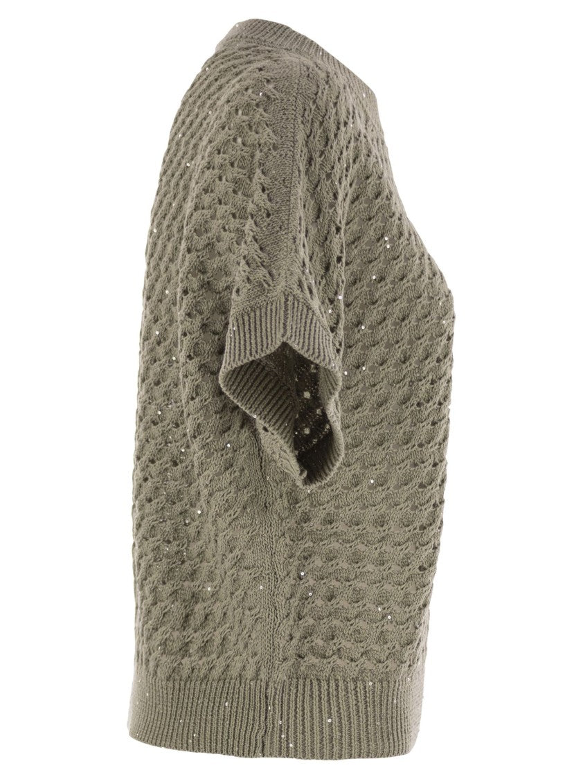 Peserico Cotton Cordonnet Jumper With Sequins