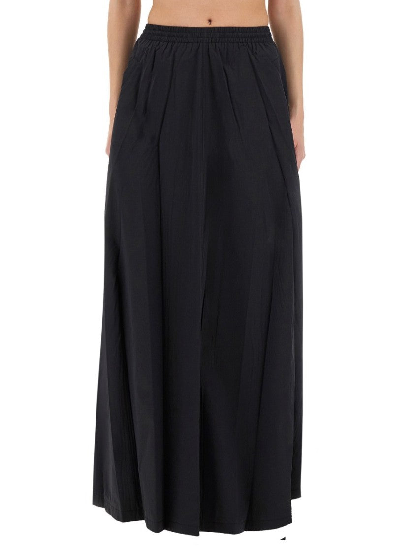 Balenciaga Voluminous Black Maxi Skirt With Gathered Waistband