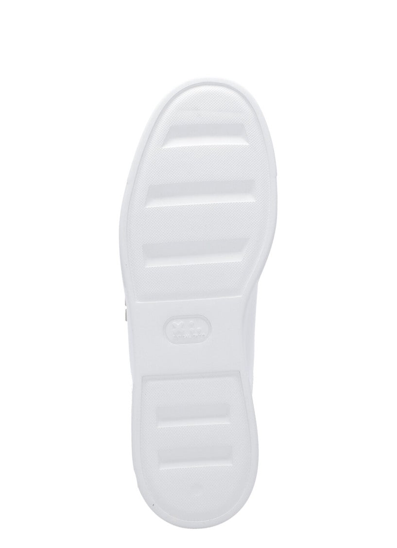 Philipp Plein White Hexagon Leather Metal Detail Sneakers
