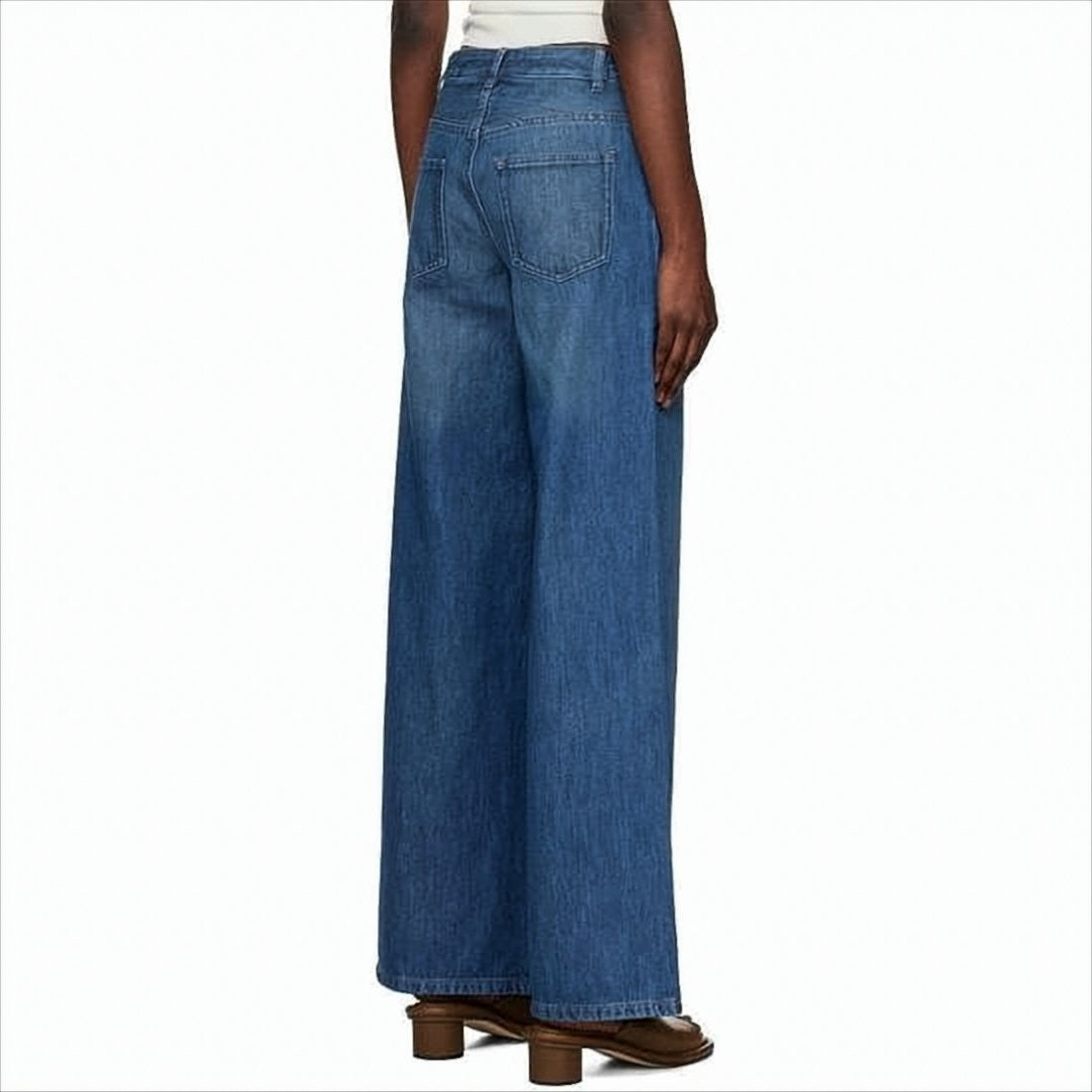 A.P.C. High-Waisted Wide-Leg Denim Pants With Drawstring Belt