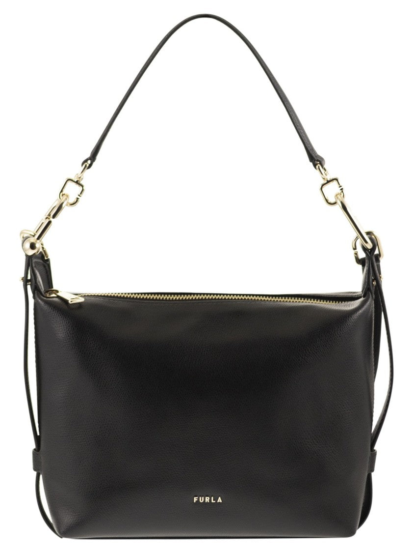 Furla Fine Embossed Leather Mini Hobo Bag