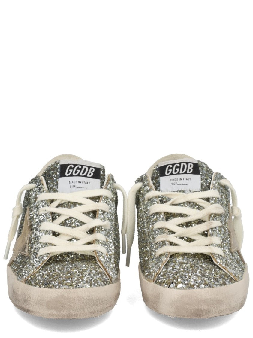 Golden Goose Glittery Textured Star Low Sneakers