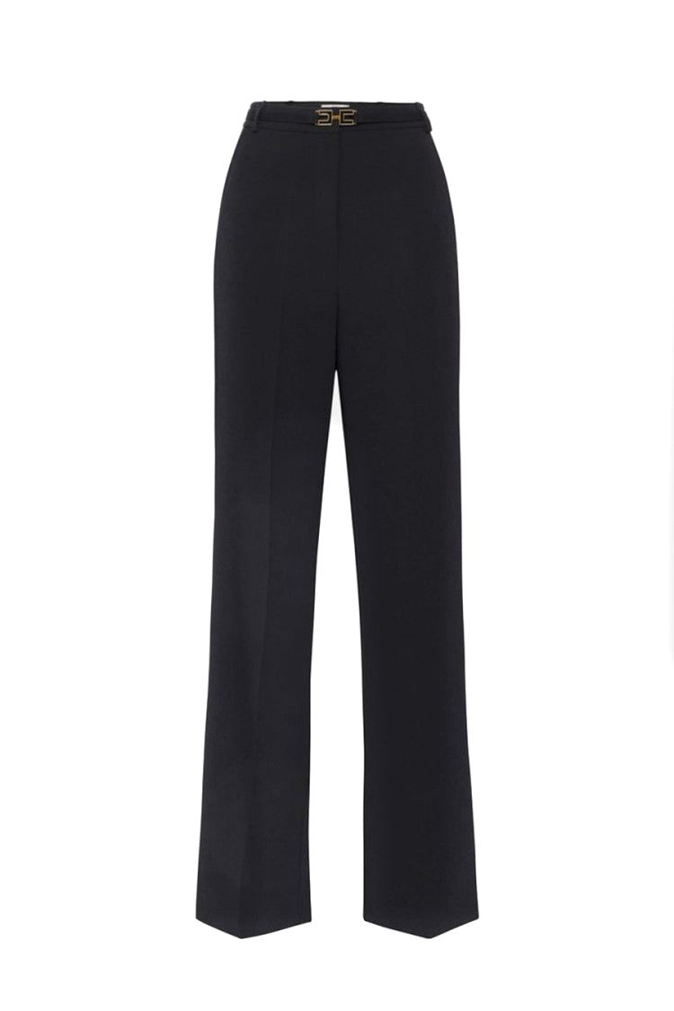 Elisabetta Franchi Polyester-Elastane Blend Wide Trousers