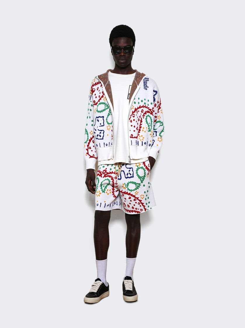 Rhude Bandana Knit Full Zip Sweater Multicolor