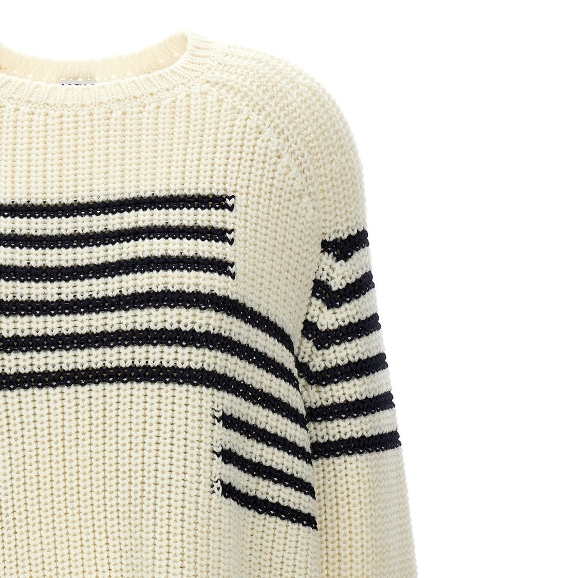 Loewe Wool Blend Striped Sweater With Crew Neck And Embroidered Detailing