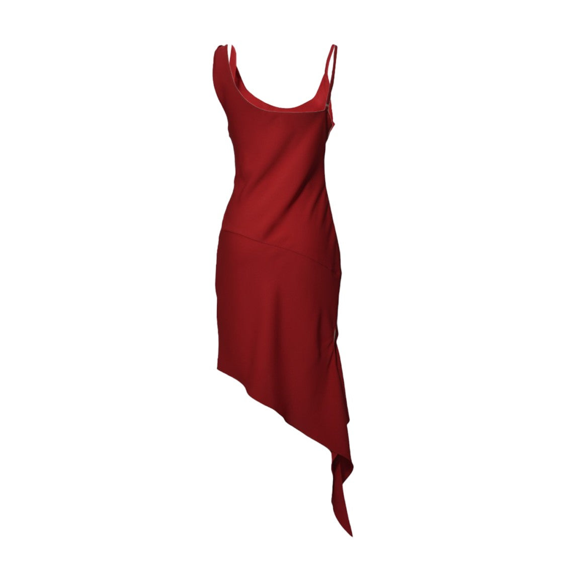Courrèges Red Crepe Scarf Dress