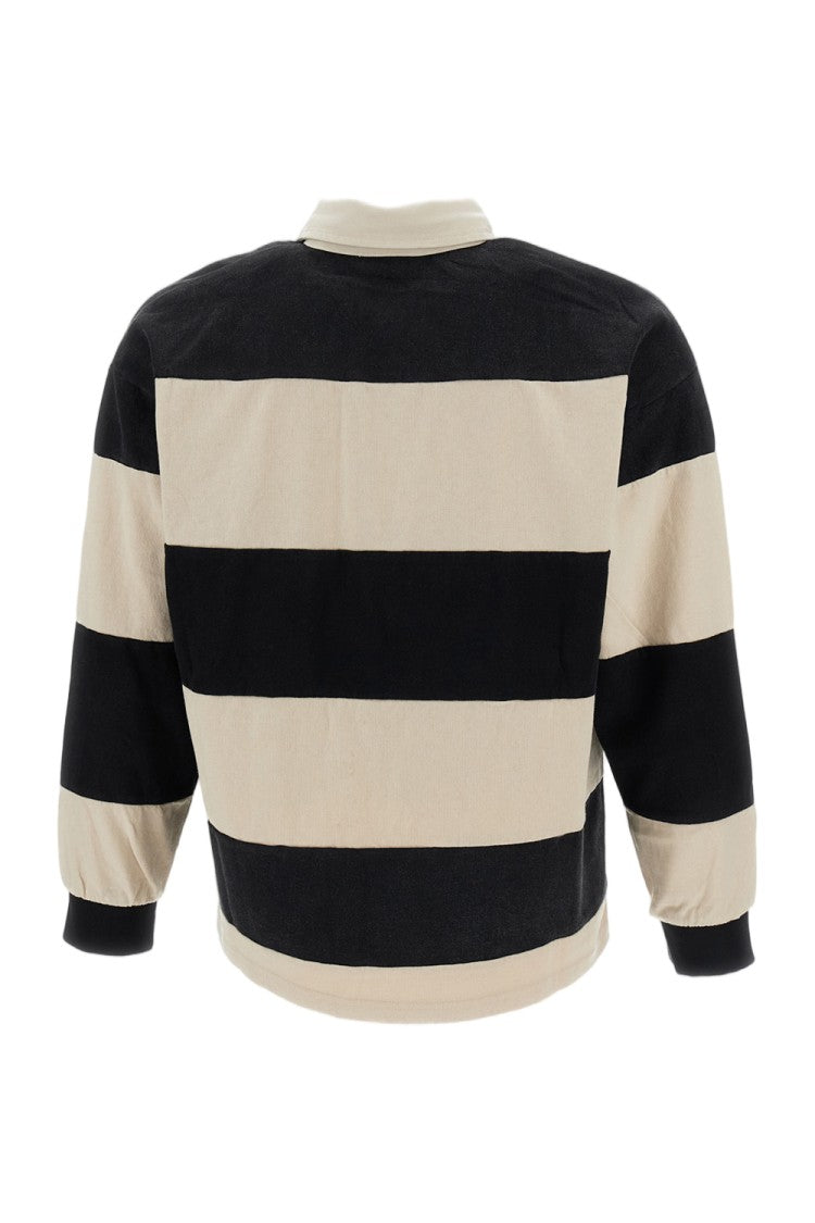 Found Polo Rugby Bird Logo Striped Cotton Polo Shirt