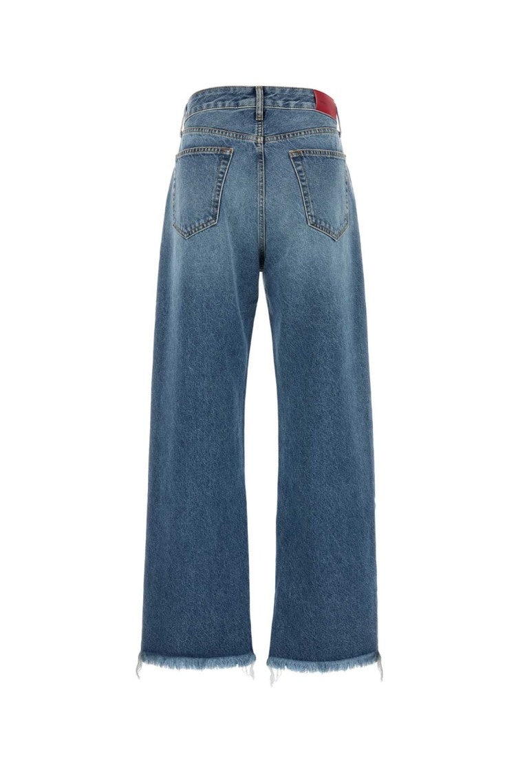 Alessandra Rich Wide-Leg Denim Jeans With High Waist