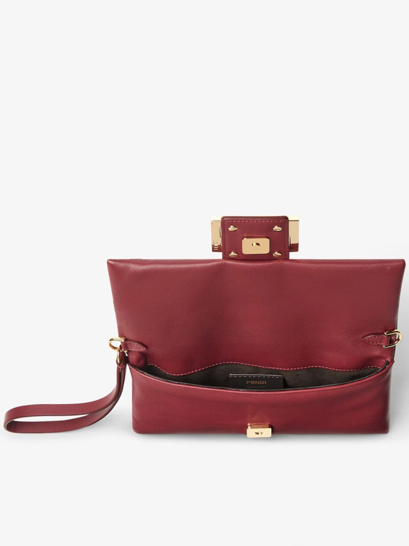Fendi Mamma Baguette Nappa Leather Wristlet Pouch
