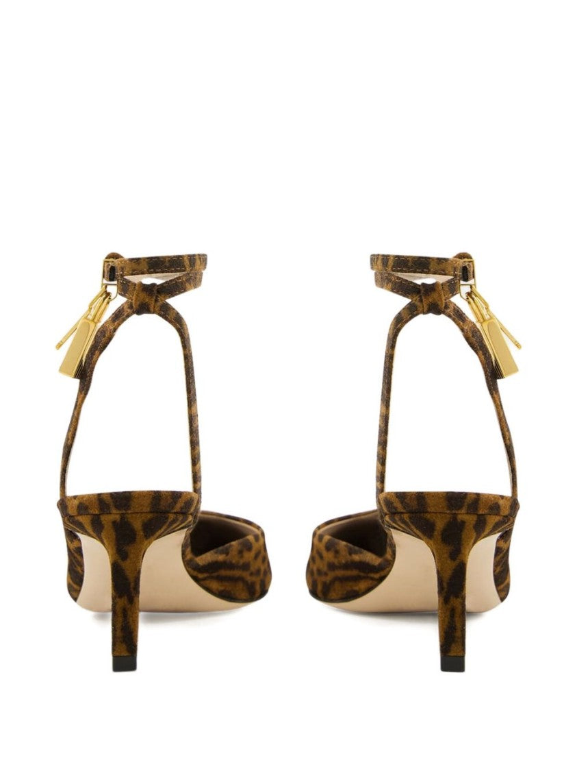 Tom Ford Pointed Toe Slingback Pumps In Ocelot-Printed Suede