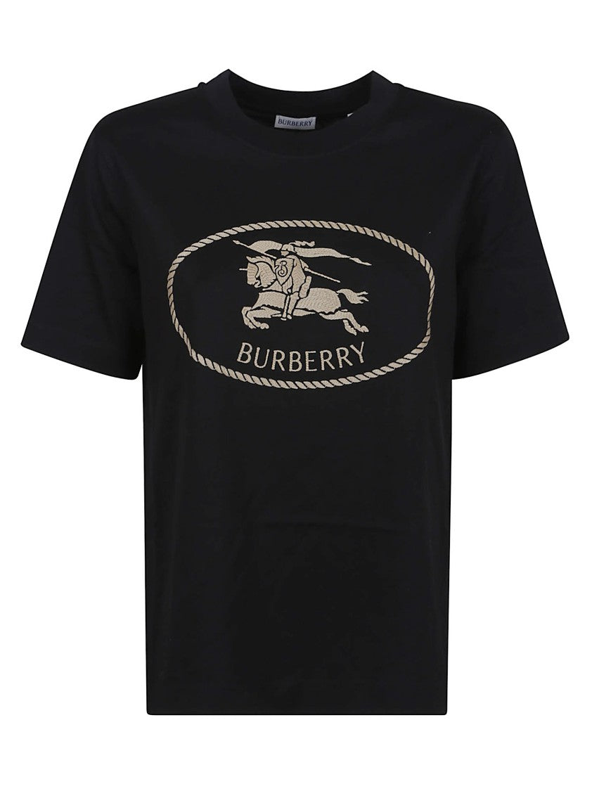 Burberry Embroidered Knight Print Cotton T-Shirt