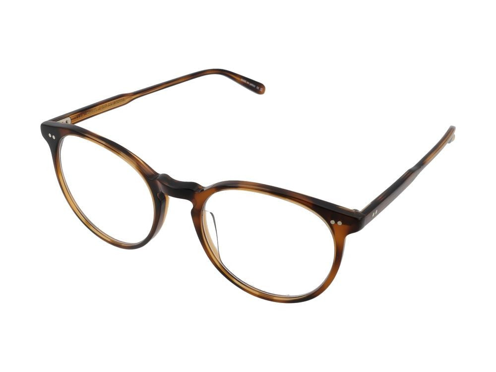 Garrett Leight Round Spotted Brown Shell Acetate Optical Glasses