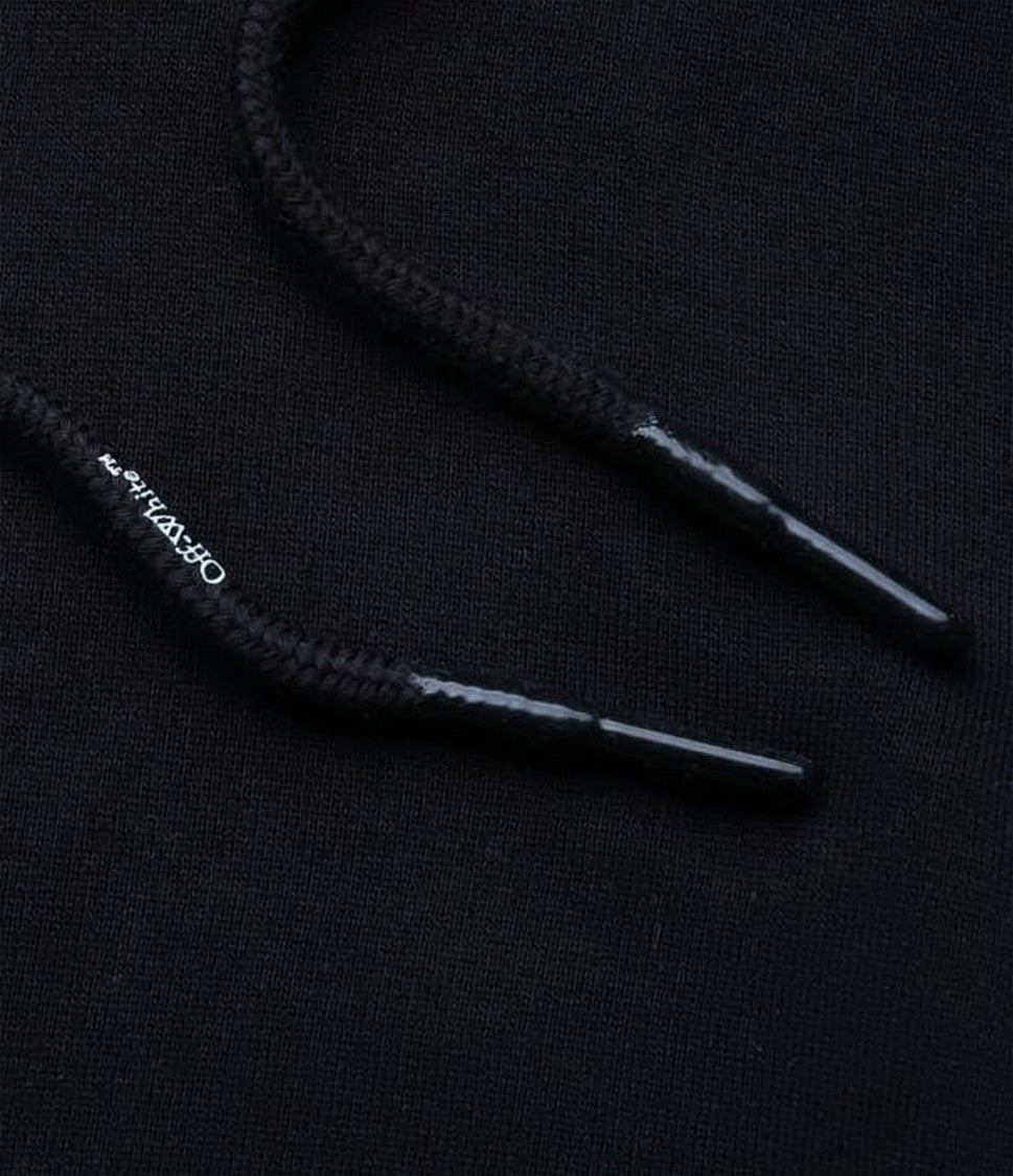 Off-White Graphic Print Drawstring Hoodie With Iconic Arrow Motif
