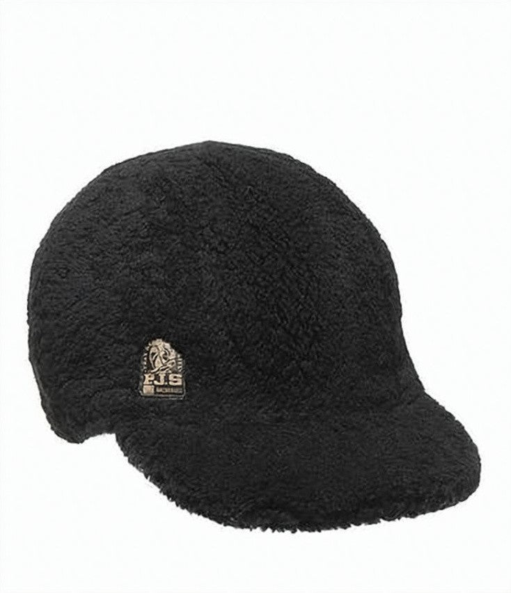 Parajumpers Textured Black Calf Leather Hat With Plush Finish