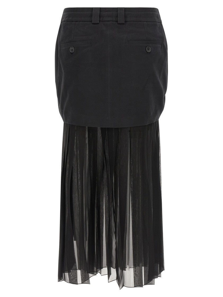 Dolce & Gabbana Twill And Chiffon Skirt