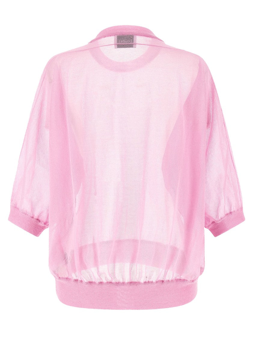 Nude Semi-Sheer Cotton Sweater
