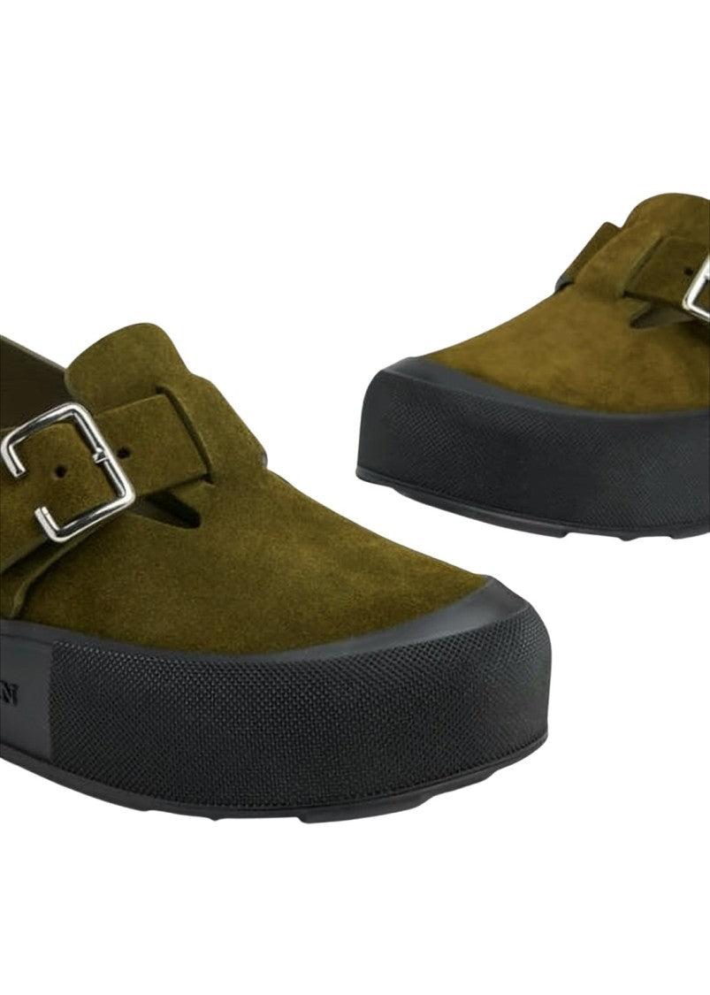 Alexander Mcqueen Olive Green Suede Sandals