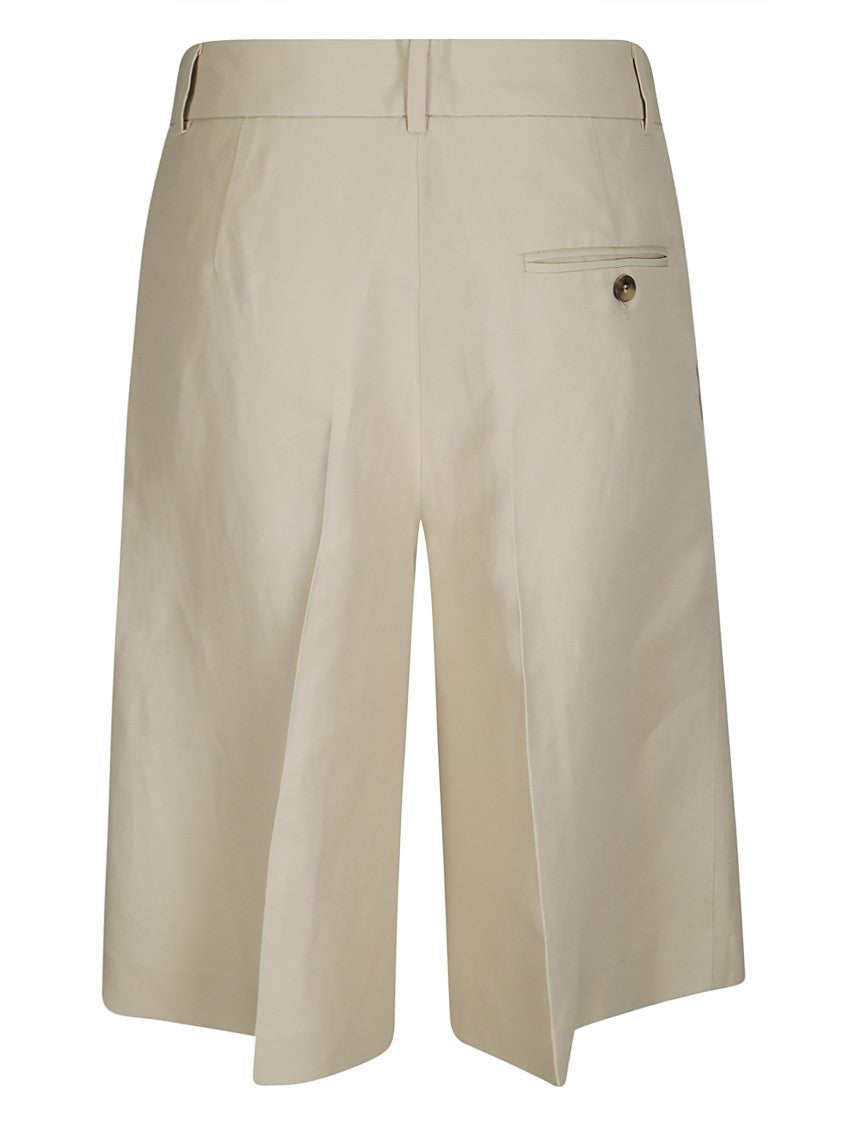 Alberto Biani Soft Linen Blend Shorts With Front Hook