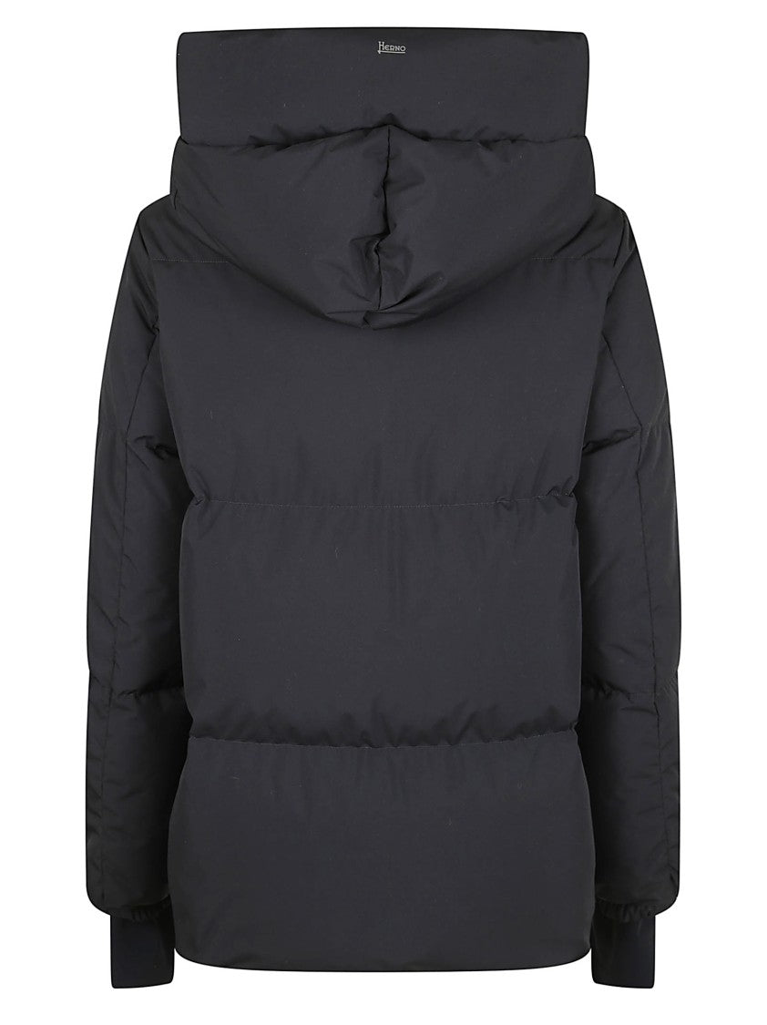 Herno Puffer Jacket With Structured Collar And Zipper Closure