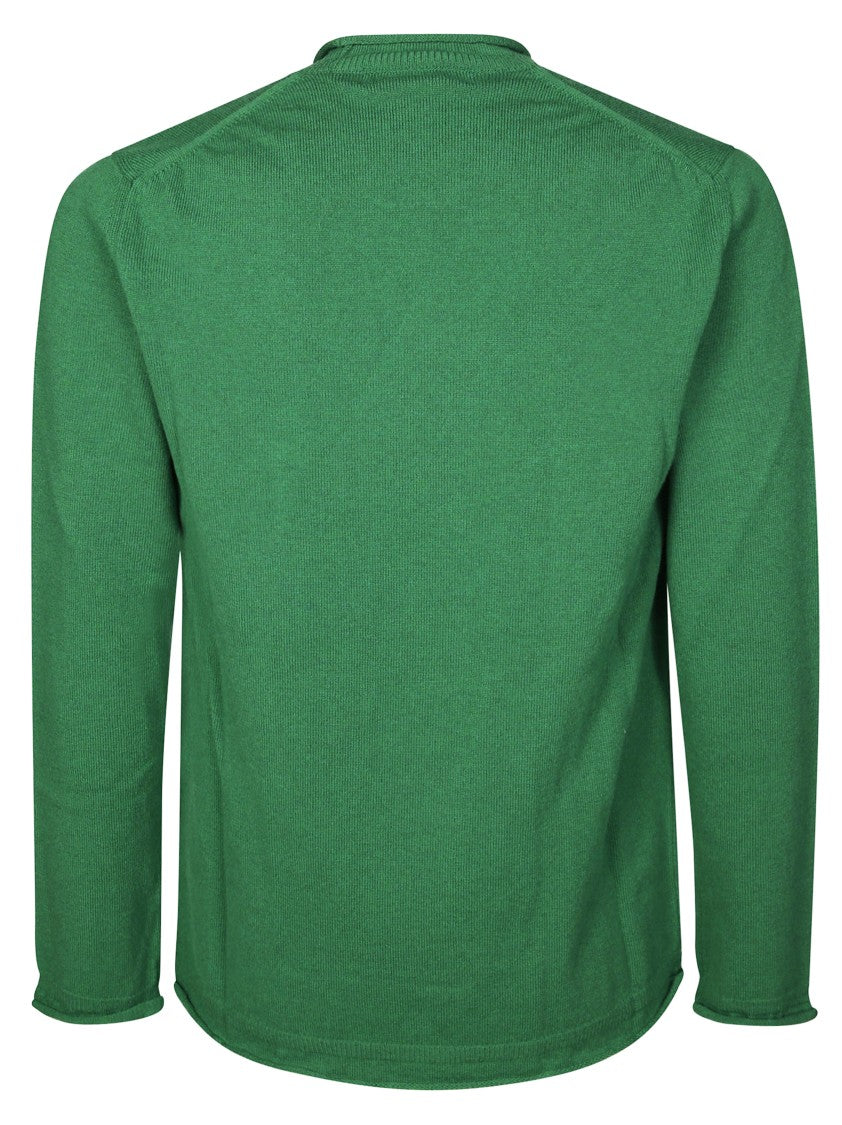 Comme Des Garçons Finely Knitted Black Wool Sweater With Classic Crew Neckline