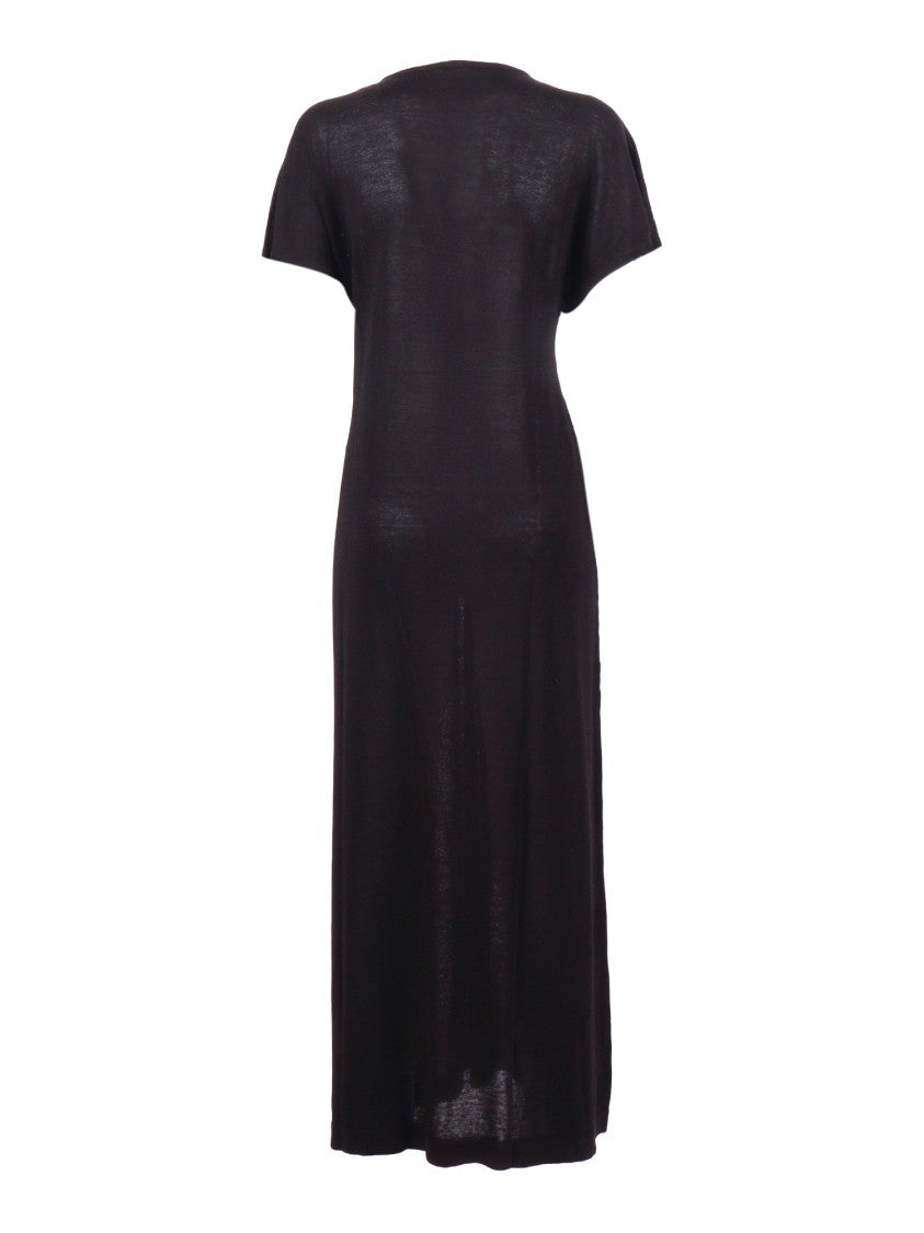 P.A.R.O.S.H. Deep V Neck Draped Midi Dress