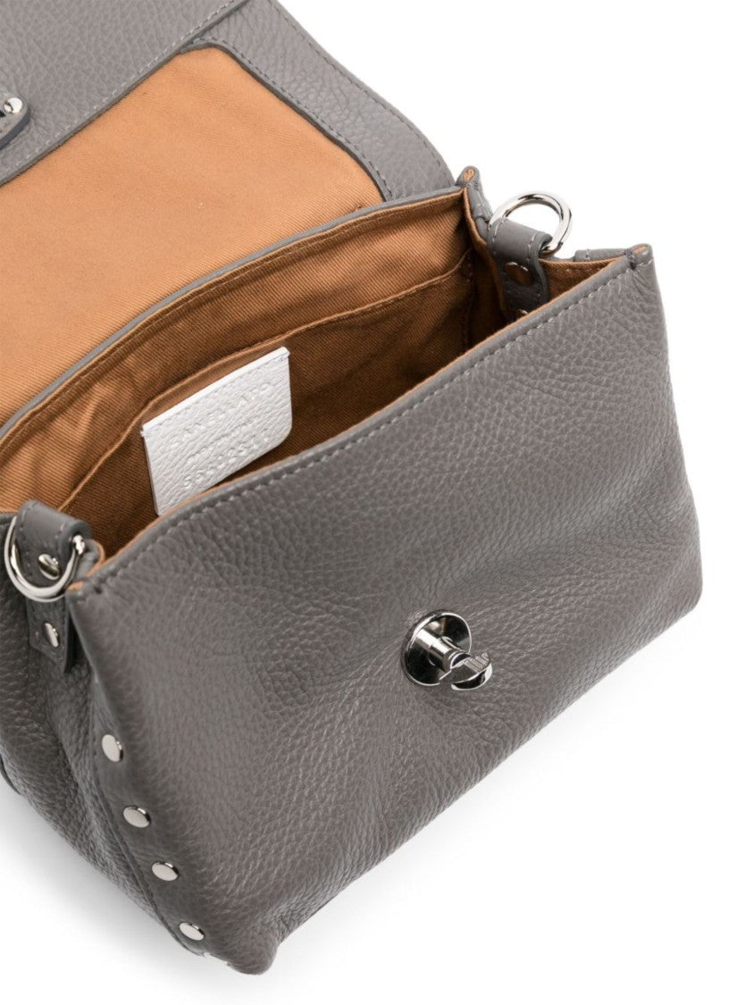 Zanellato Grey Structured Pebbled Leather Handbag