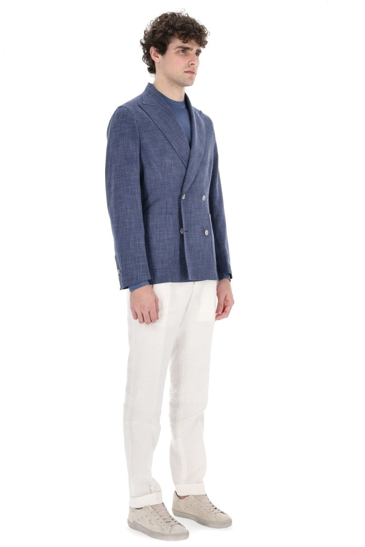 Barba Double-Breasted Cotton-Wool Knitted Easywear Jacket