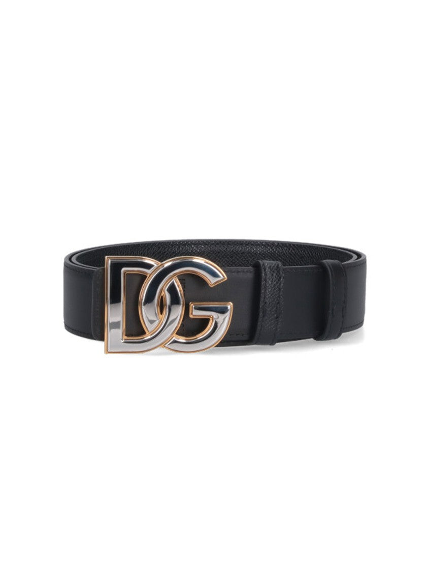 Dolce & Gabbana Adjustable Black Calfskin Leather Belt