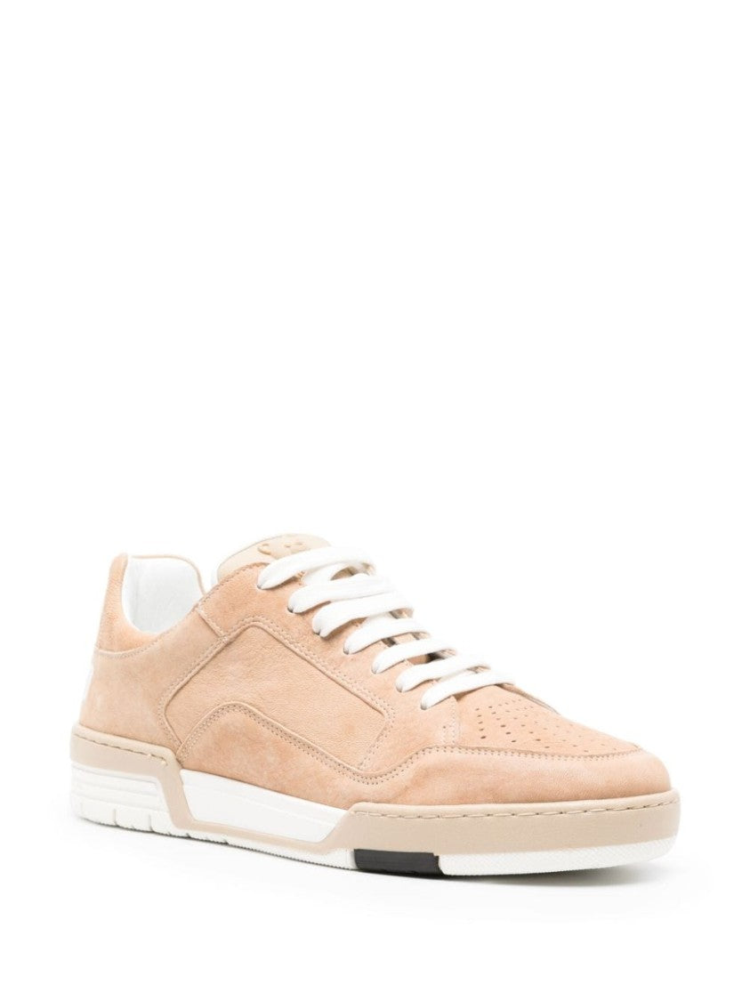 Moschino Beige Sheepskin Leather Sneakers