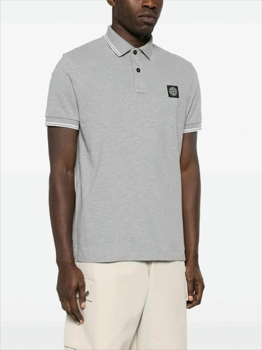 Stone Island Short-Sleeve Polo Shirt With Textured Fabric