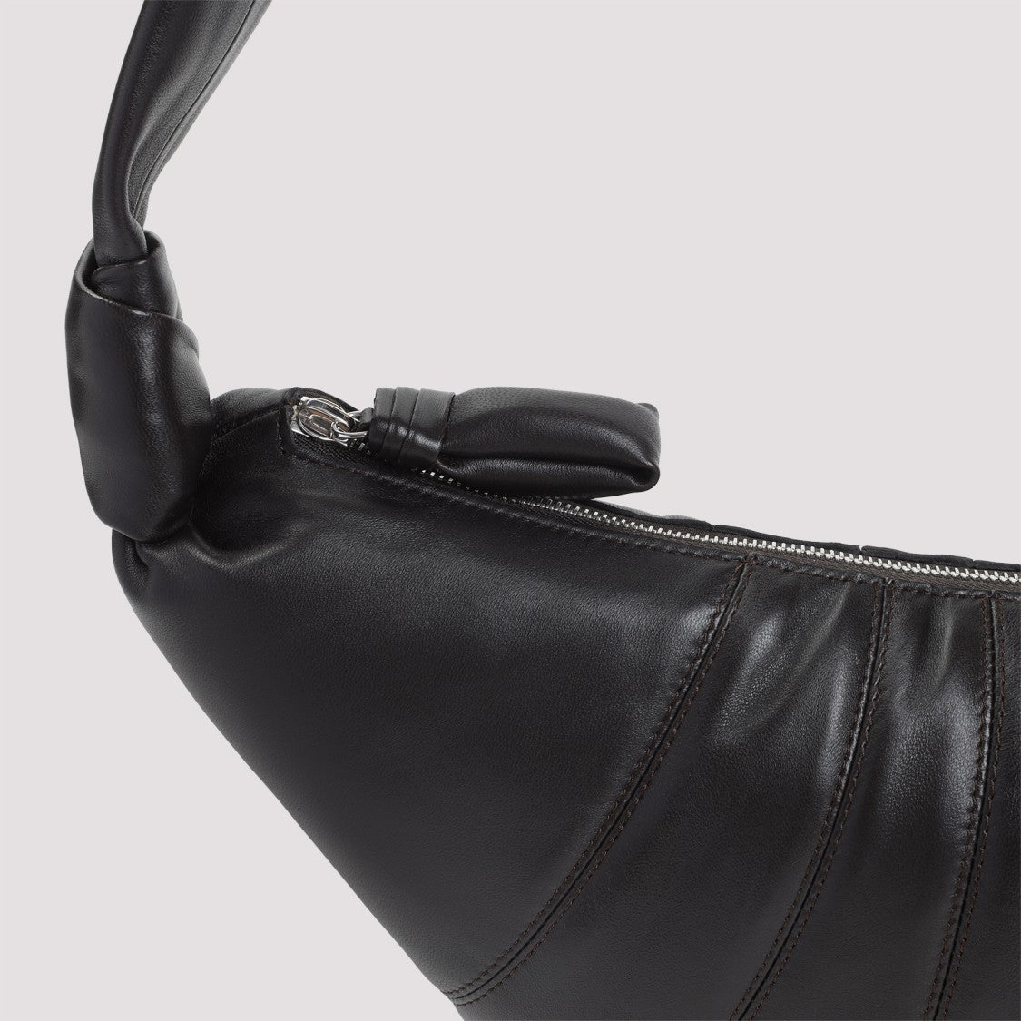 Lemaire Dark Chocolate Leather Medium Croissant Bag