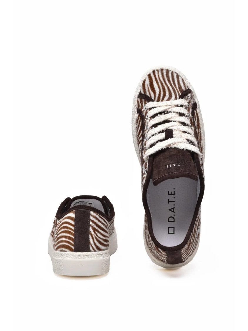 D.A.T.E Zebra Calfskin Leather Sneakers