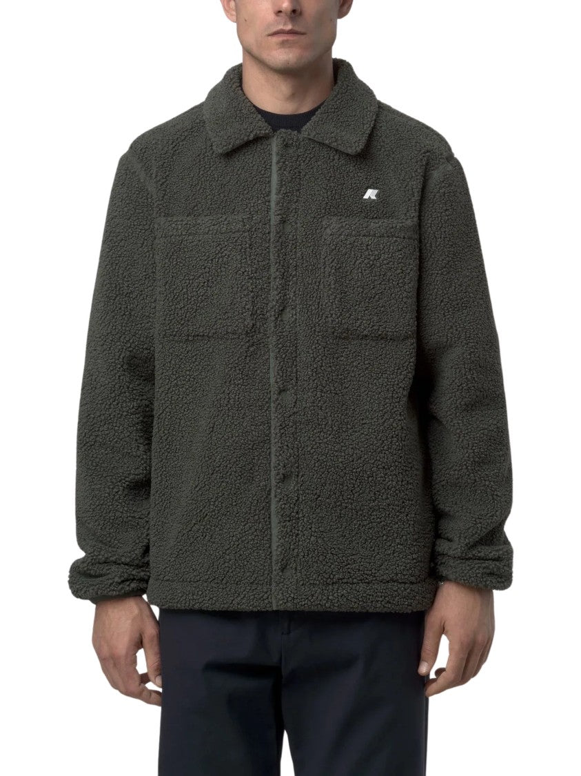 K-Way Cameron Grey Sherpa Polar Fleece Jacket