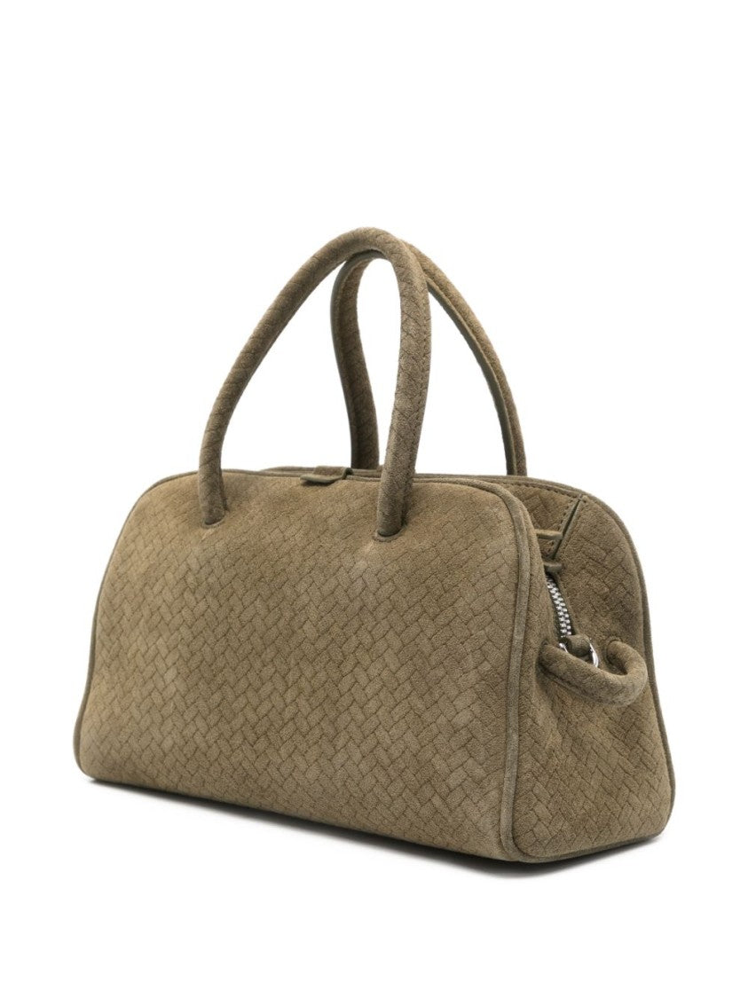 Jacquemus Khaki Green Woven Knot Zip Bag