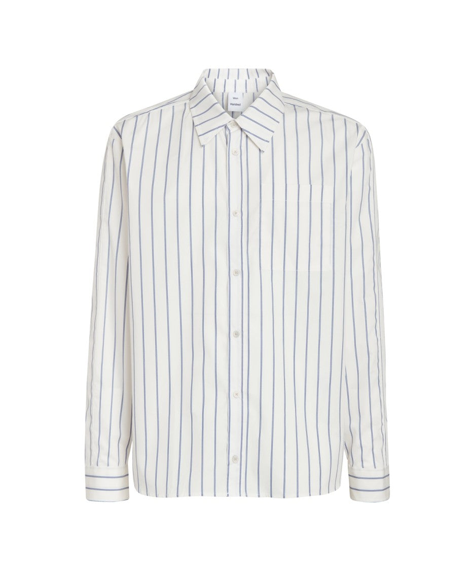 Won Hundred Vertical Stripe Long-Sleeve Shirt With Chest Pocket