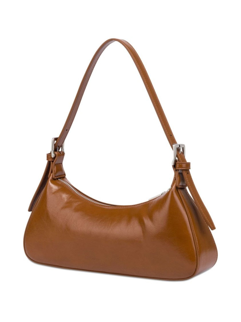 Love Moschino Brown Polyurethane Shoulder Bag With Adjustable Straps