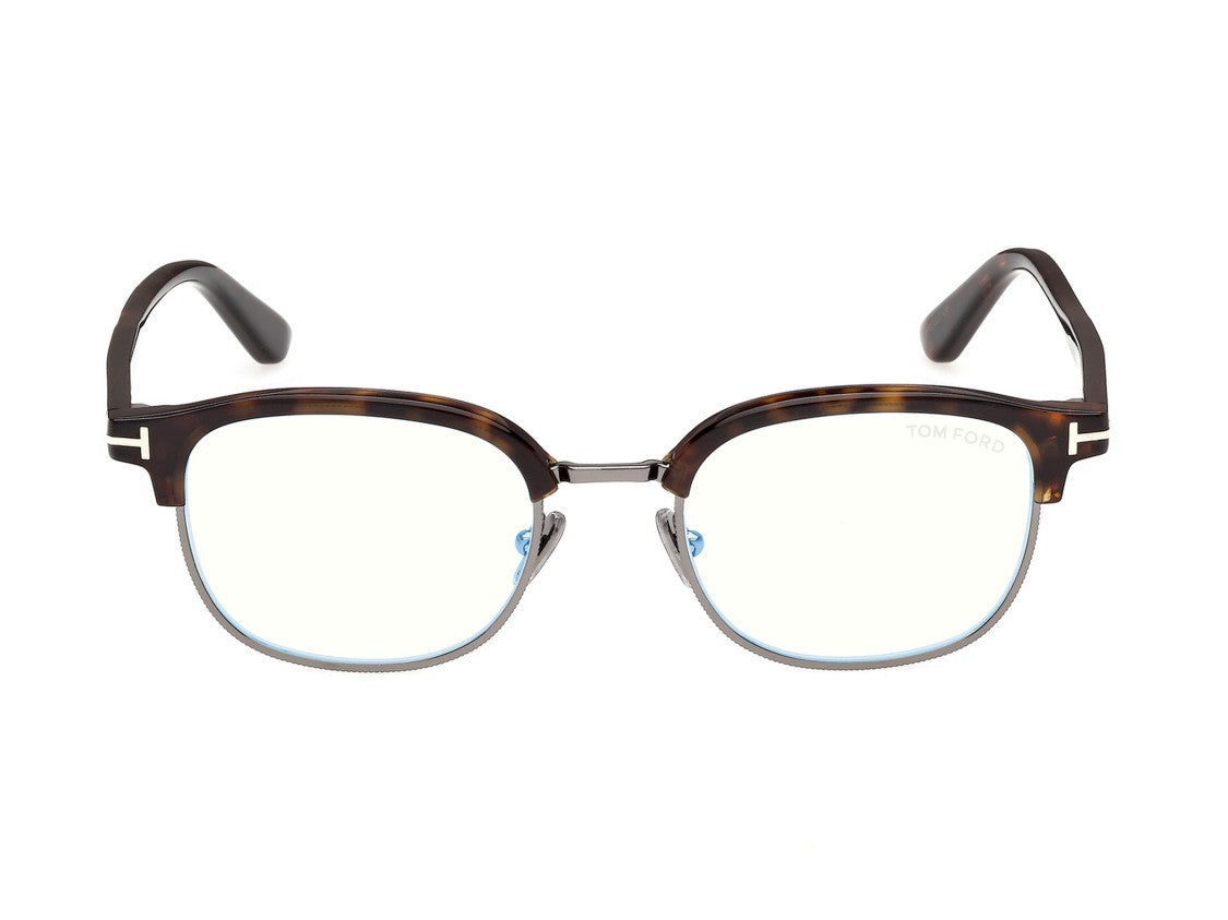 Tom Ford Ft6185-B Tortoiseshell Metallic Accent Square Sunglasses