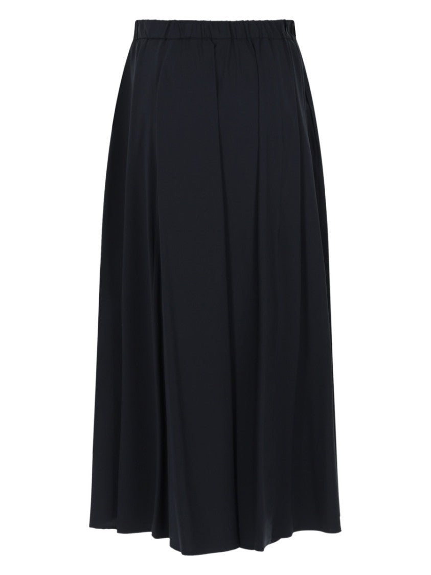 Aspesi Neutral Flowing A-Line Cotton-Blend Midi Skirt