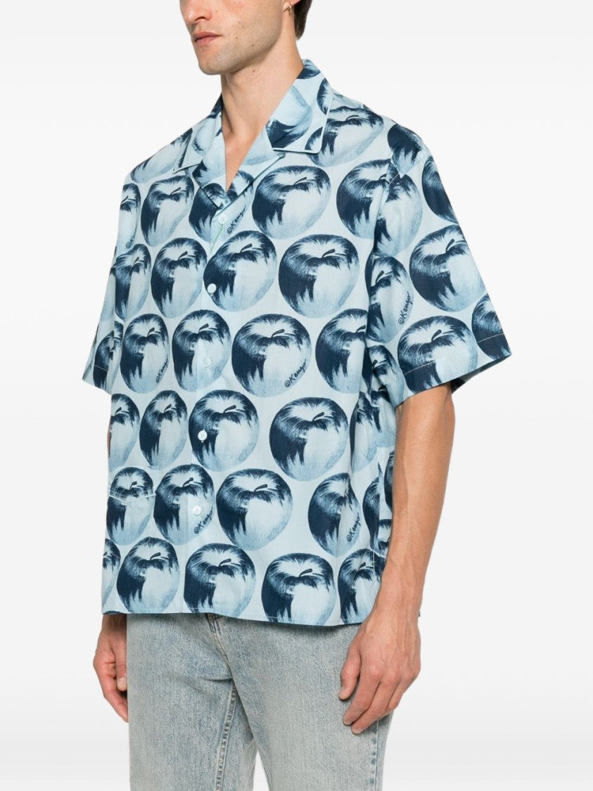 Kenzo Apple Print Short-Sleeved Shirt With Camp Collar